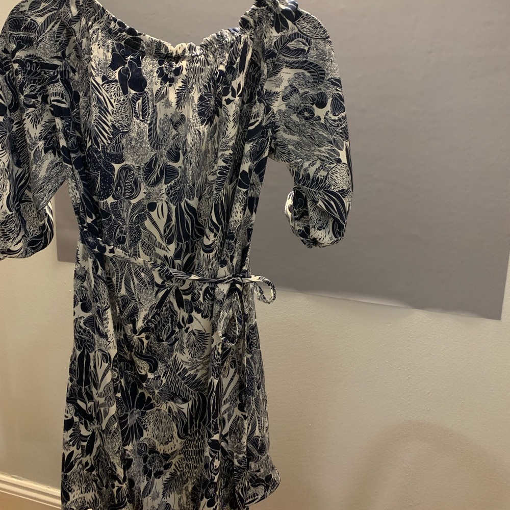 H&M off the shoulder silky print dress